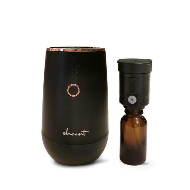 shcent Tranquil | USB Aroma Nebulizer Diffuser | Waterless | For Home | Auto Off | 2 Free 10ml Hotel Essential Oils