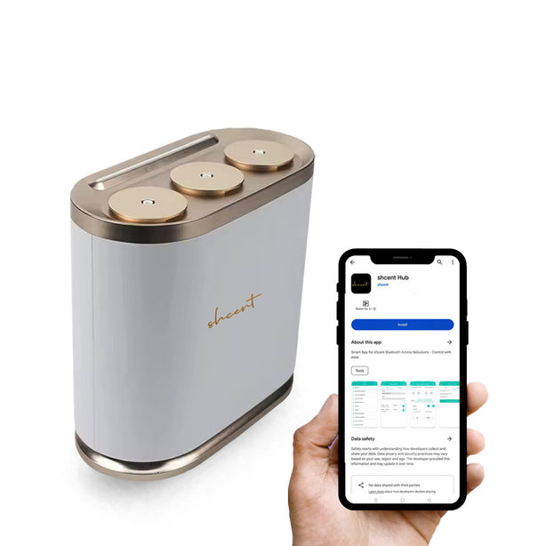 shcent Weaver Aroma Nebulizer Diffuser | Bluetooth-enabled | Waterless | For Large Area | Bundle with 100ml Essential Oil