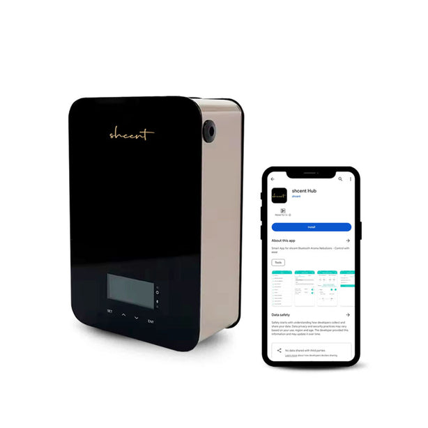 shcent Vortex Aroma Nebulizer Diffuser | Bluetooth-enabled | Waterless | Touch Screen | Bundle with 100ml Essential Oil