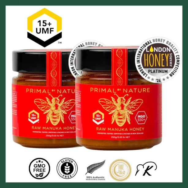 Primal by Nature DNA-tested Raw Manuka Honey UMF™ 15+ 250g (Bundle of 2)