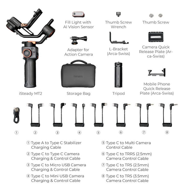 Hohem iSteady MT2 Kit Camera Gimbal with Magnetic Full Light