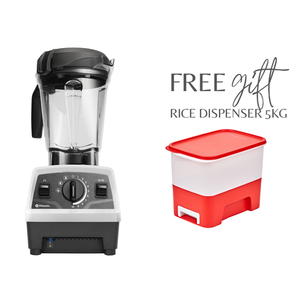 Vitamix Explorian Series E520 Blender (White) + Tupperware 5kg Rice Dispenser
