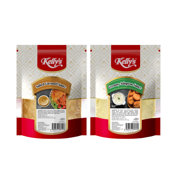 [Bundle of 2] Kelly's Salted Caramel/Creamy Jalapeno Sauce 200g Chilled