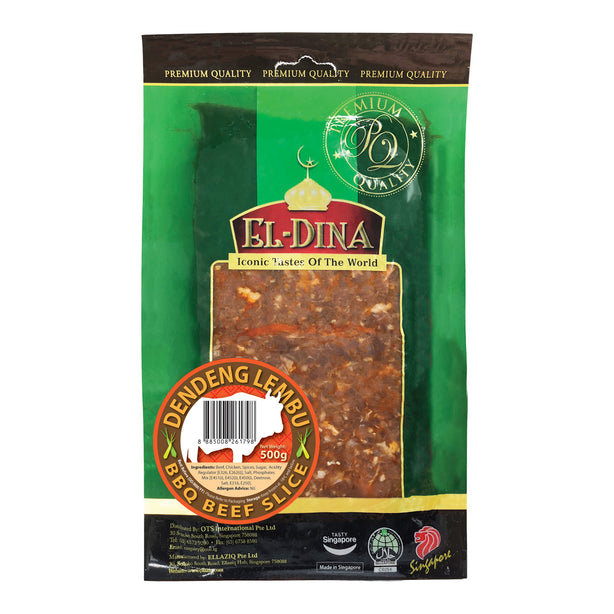 El-Dina Dendeng Lembu (Sweet BBQ Beef Slice) 500g Frozen
