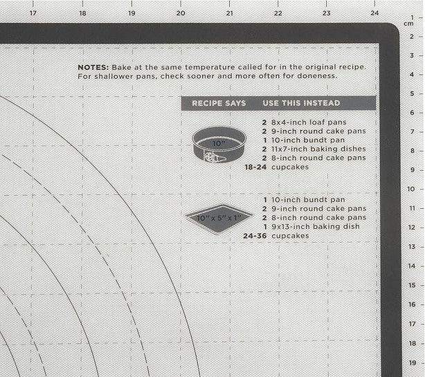 TrueBake Silicone Pastry Mat with Reference Marks - 25