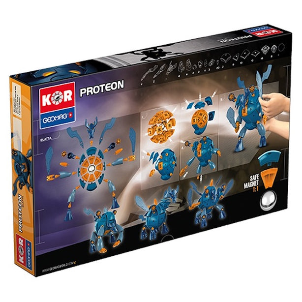 Geomag Kor Proteon Blatta Blue/Orange Magnetic Construction Toy Set (103pcs)