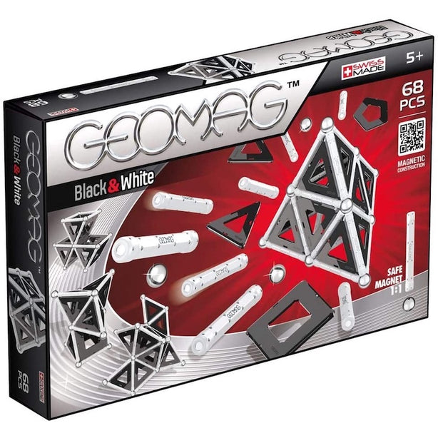 Geomag Black & White Magnetic Construction Toy Set (68pcs)