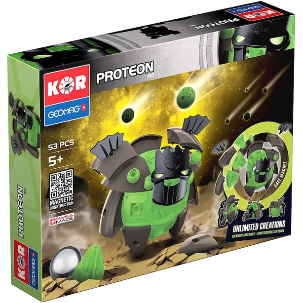 Geomag Kor Proteon Aki Green/Black Magnetic Construction Toy Set (53pcs)