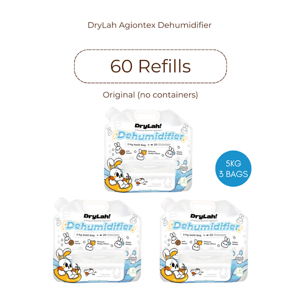 DryLah! Dehumidifier Refill pack (60 refills) - 1 set (no containers, refill only)