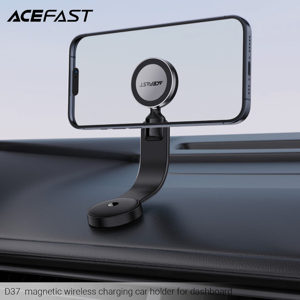 Acefast D37 Magnetic Wireless Charging Car Holder for Dashboard - Black