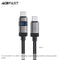 Acefast C15-03 USB-C to USB-C 60W Zinc Alloy Digital Display Braided Charging Data Cable (1.2m) - Black