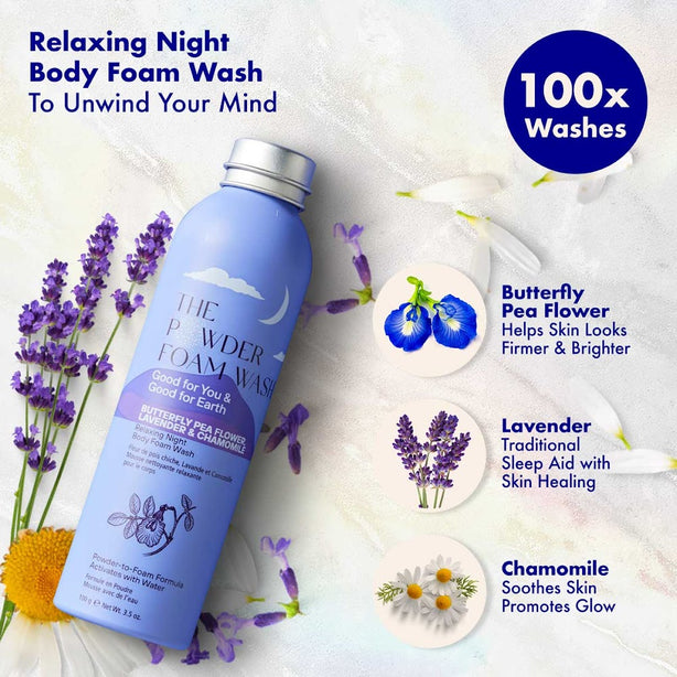 The Powder Shampoo Day & Night Energising Relaxing Body Foam Wash Duo Set