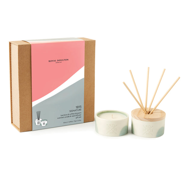 Royal Doulton 1815 Signature Candle & Diffuser Gift Set - Bamboo & Coffee Blossom
