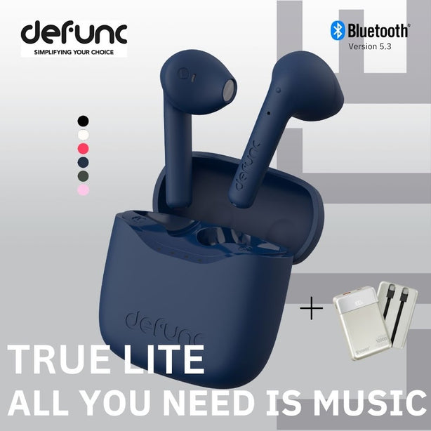 Defunc TRUE LITE True Wireless + XPower B10H Built-in Type-C x 2 Cable 10,000mAh PD + SCP PowerBank - Titanium (Bundle Deals)