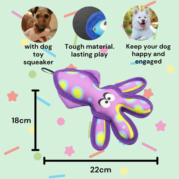 Colourful design Dog Squeaker Toy. Durable Oxford Material. Tough. Dog Toy, Chewing Toy