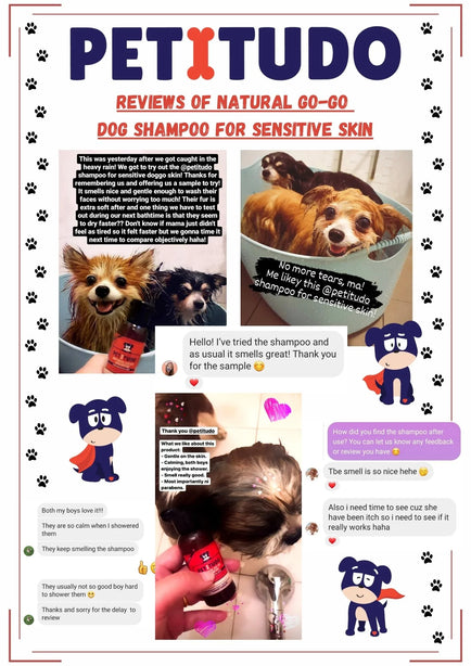REFILL-PETITUDO NATURAL GO-GO Dog Shampoo for (Sensitive skin) 250ml