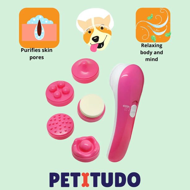 HANDHELD BATTERY-OPEARTED PET MASSAGER. FOR DRY AND WET USE.