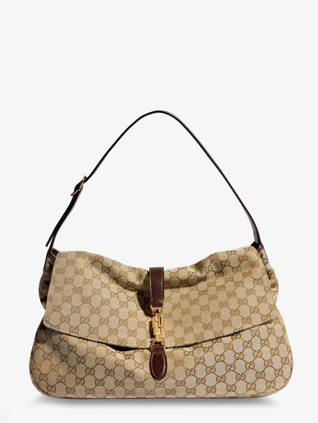 Gucci Jackie Flap GG canvas shouder bag - Sandbrown