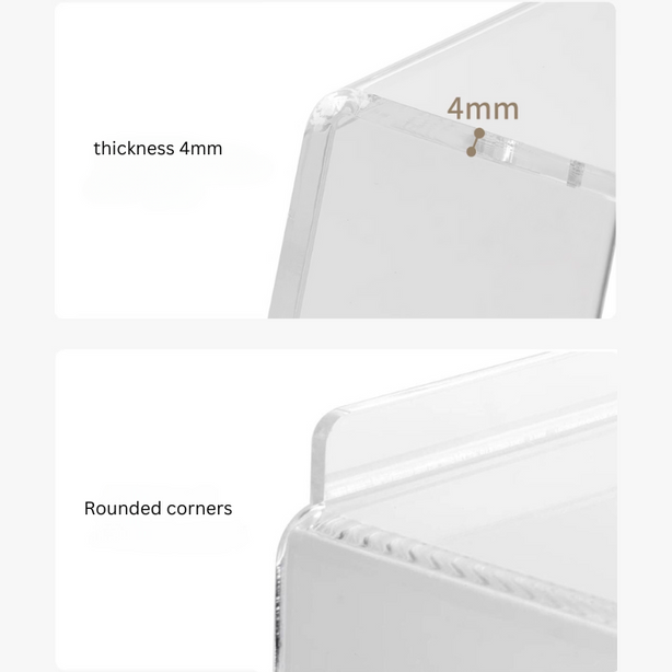 Acrylic rack divider for storage cabinets
