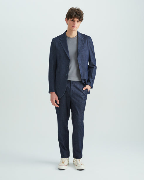 Highr, Indigo Blue Herringbone, Lightweight Jacket
