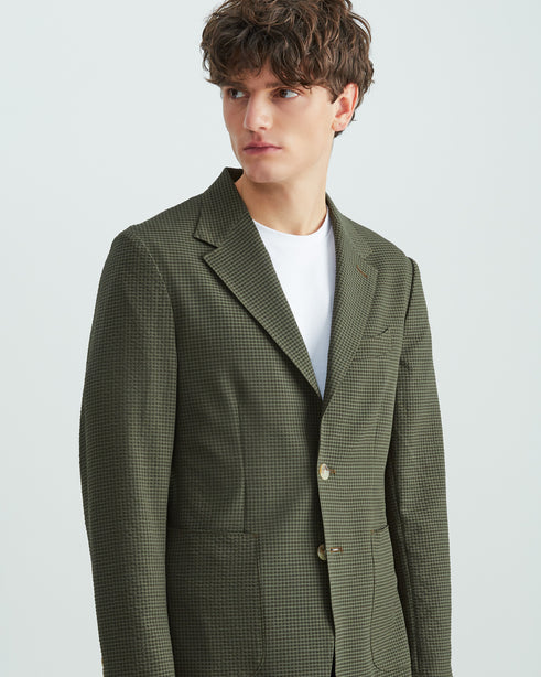 Highr, Olive Seersucker, Lightweight Jacket