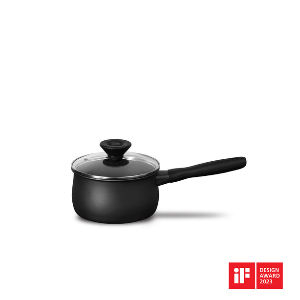 Meyer Midnight Series Nonstick Induction 16cm/1.9L Saucepan with Glass Lid