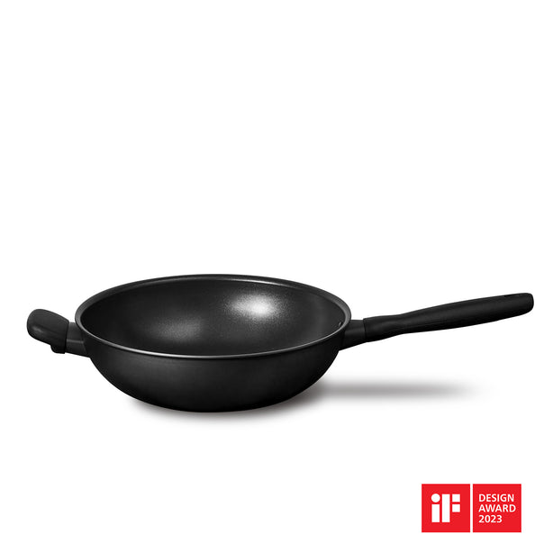 Meyer Midnight Series Nonstick Induction 28cm Stirfry with Helper Handle