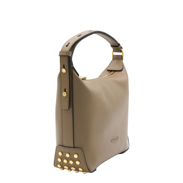 Metal Dots Mini Calfskin Shoulder Bag - Dove Grey