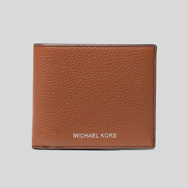 MICHAEL KORS Cooper Pebbled Leather Billfold Wallet Luggage RB-36S4LCOF2L