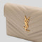 SAINT LAURENT YSL Matelasse Envelope Chain Wallet In Grain De Poudre Embossed Leather Dark Beige/Gold RB-742920BOW01