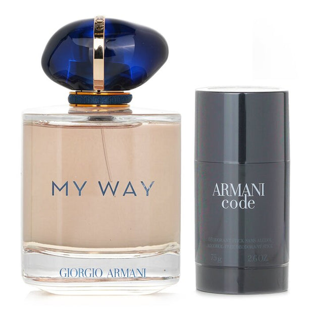 Giorgio Armani My Way Eau De Parfum Spray + Armani Code Deo Stick - 2pcs