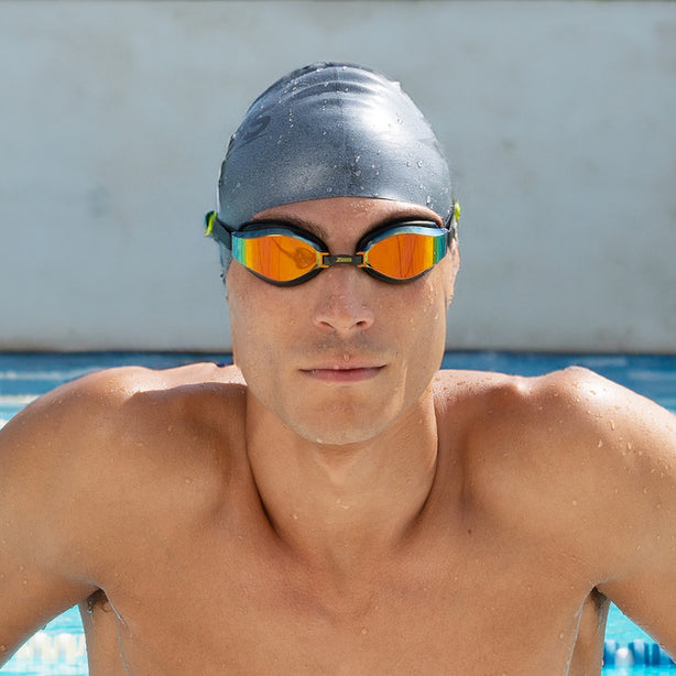 Zoggs Australia Adult Endura Max Titanium Black/Yellow Swim Goggles