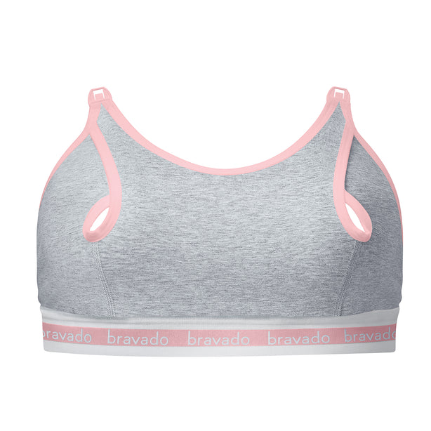 Bravado Designs Clip And Pump Hands-Free Nursing Bra Accessory - Sustainable - Dove Heather With Dusted Peony