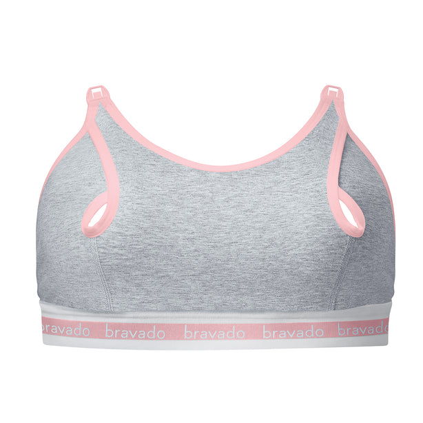Bravado Designs Clip And Pump Hands-Free Nursing Bra Accessory - Sustainable - Dove Heather With Dusted Peony