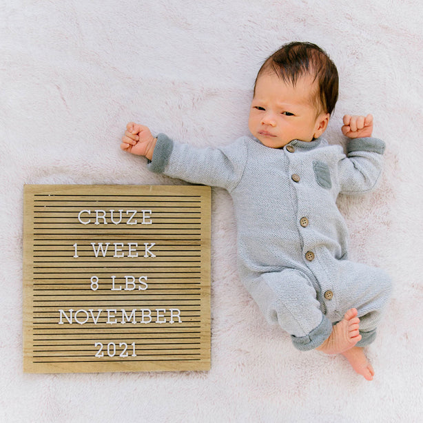 Pearhead Wooden Letterboard Set - Natural