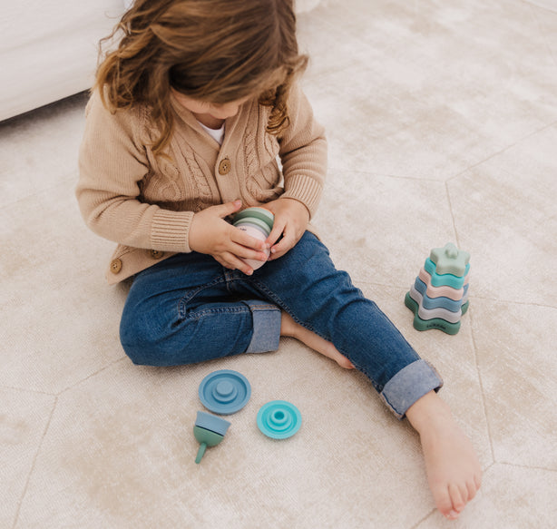 Bubble Silicone Stacking Pear Teether