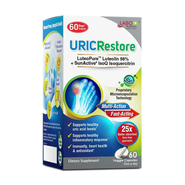 LABO URICRestore Luteolin Quercetin for Uric Acid Flare Up Gout Joint Discomfort