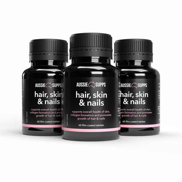 AussieSupps Hair, Skin & Nails (60 Tablets) x 3
