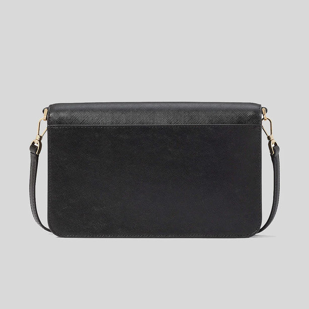 KATE SPADE Madison Willow Medium Flap Convertible Crossbody Bag Black RB-KC430