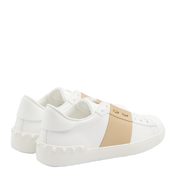 Open Sneaker in Smooth Leather - White