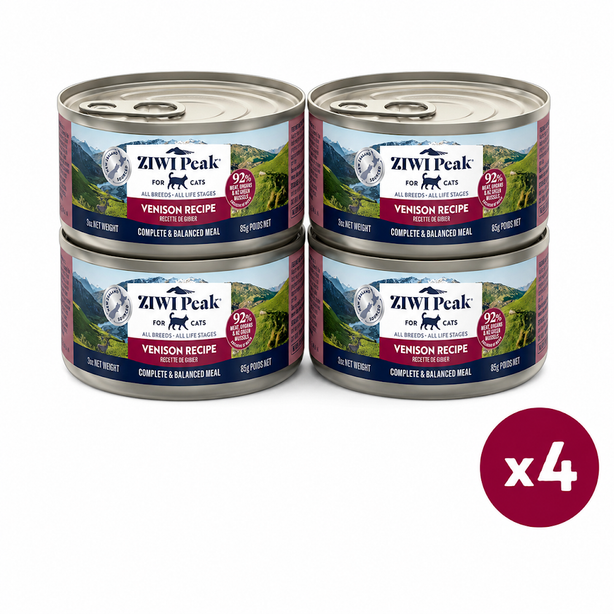 Bundled Buy 3 Get 1 Free 85g / 3oz Ziwi Peak Venison Cat Petfood Can