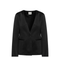 Black Single Breasted Cotton Blend Jacket