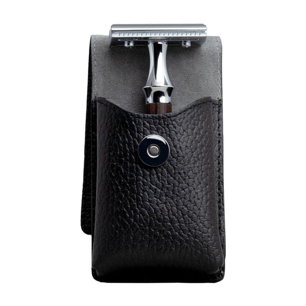 Giesen & Forsthoff Timor® Black Cowhide Leather Pouch for Safety Razor