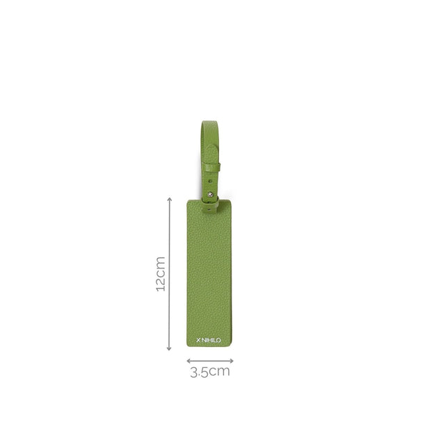 X Nihilo St Tropez Leather Luggage Tag Sage