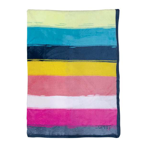 Esprit Crayon Stripe Printed Flannel Fleece Blanket