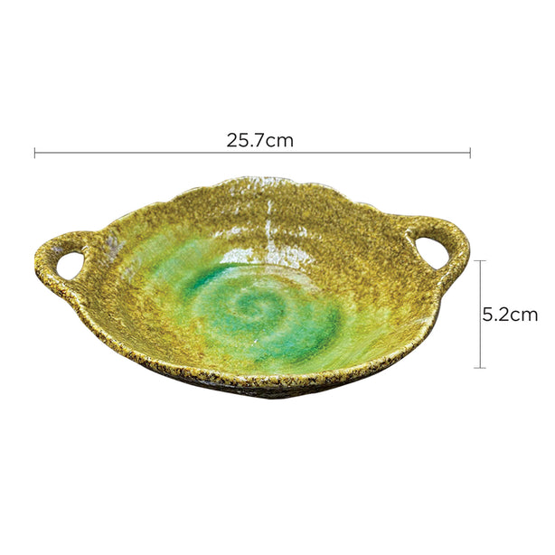 Tsuru Seasonal Japanese Tableware Collection Serving Dish With Handle, Sac294