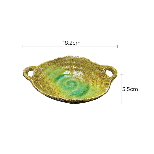 Tsuru Seasonal Japanese Tableware Collection Serving Dish With Handle, Sac295