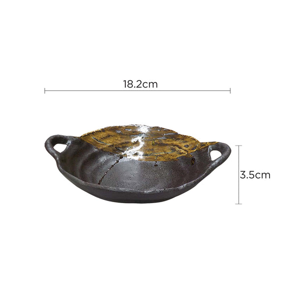 Tsuru Seasonal Japanese Tableware Collection Serving Dish With Handle, Sac305