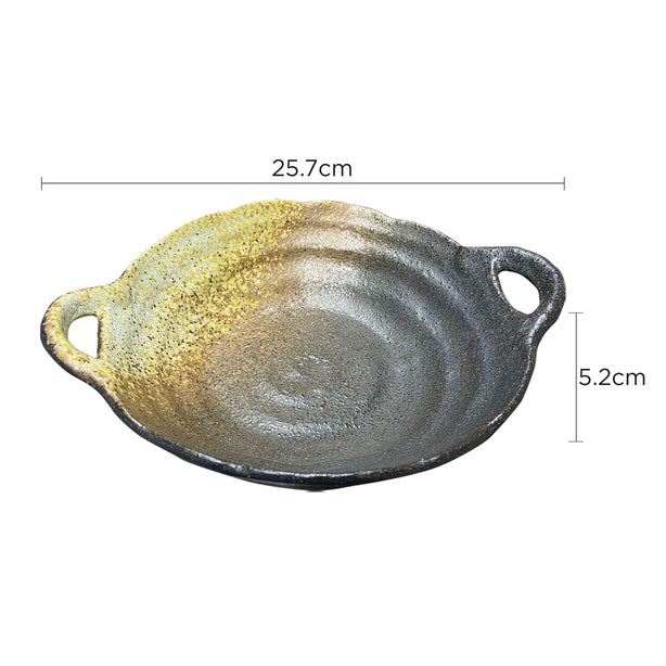 Tsuru Seasonal Japanese Tableware Collection Serving Dish With Handle, Sac296