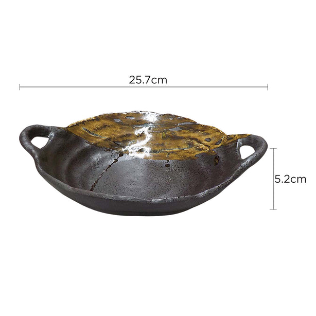 Tsuru Seasonal Japanese Tableware Collection Serving Dish With Handle, Sac304